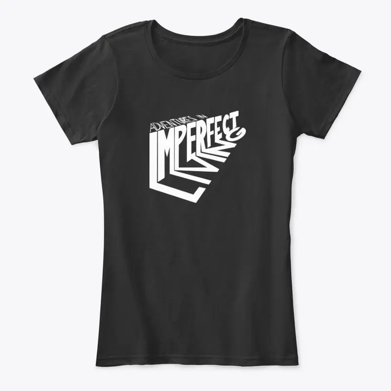 Imperfect Living White Angled Logo